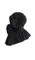 Flowering Girl Women Strapless Flower Pleated Top In Black