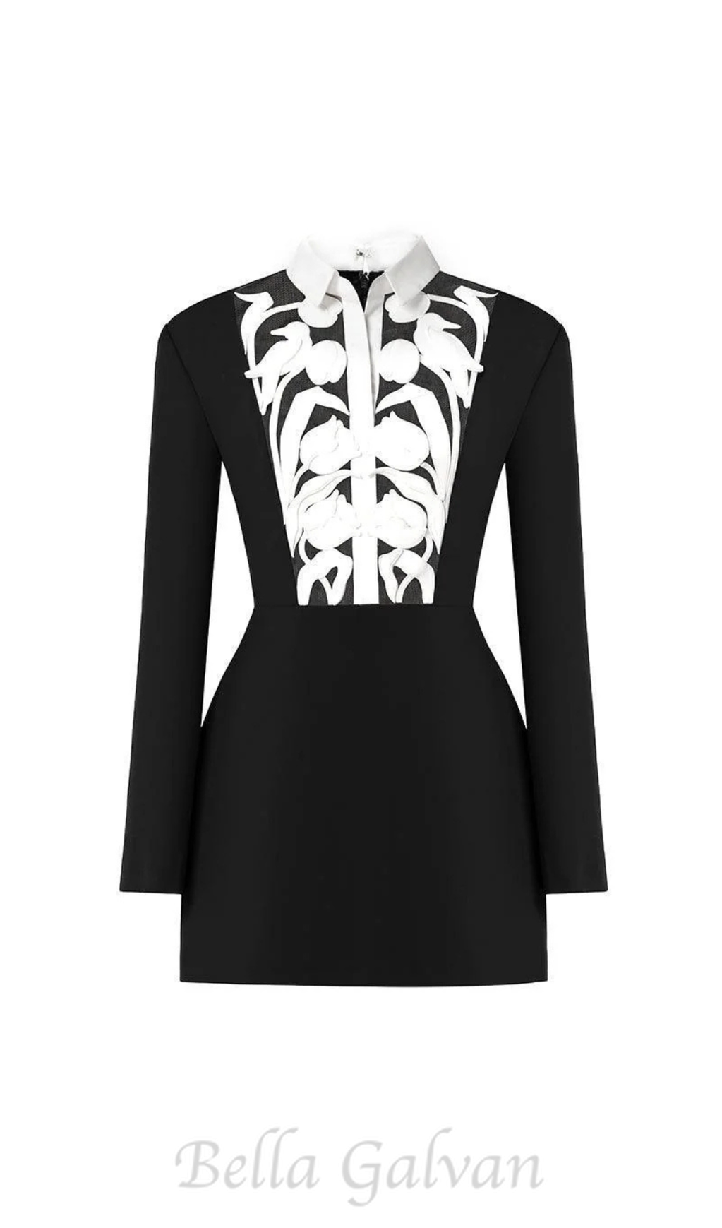 Flowering Girl Women hollow a-line mini Dress in black