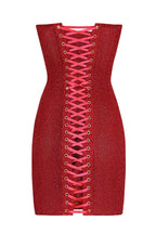 Corset Strapless Mini Dress With Lace-Up Back In Red