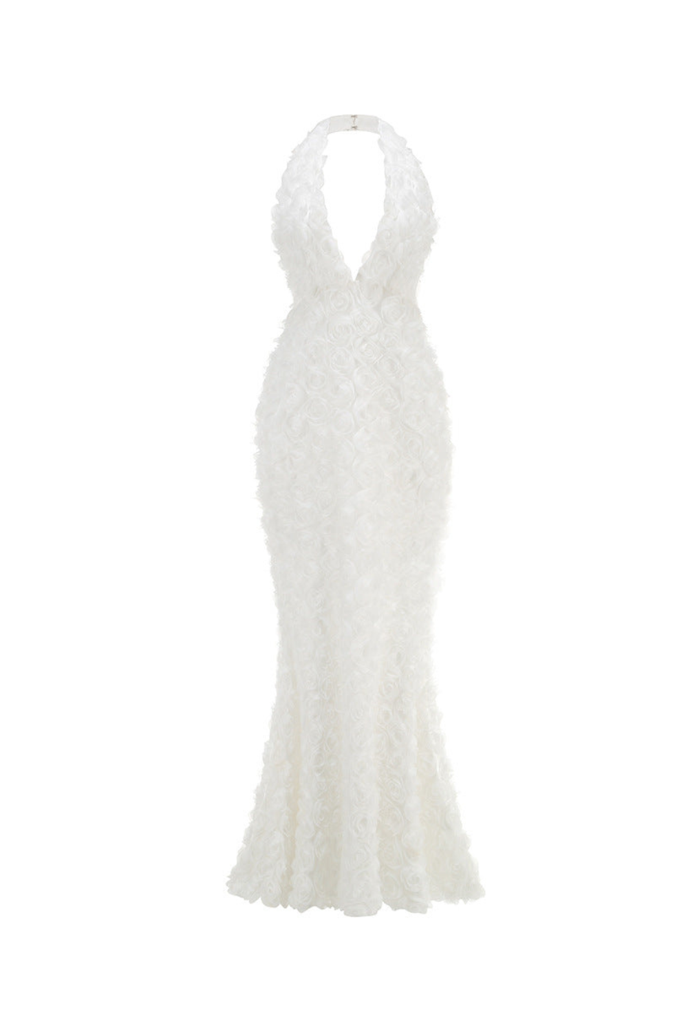 Flowering Girl Women susanna 3D Flower Applique maxi Dress in white