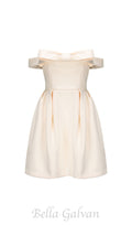 Flowering Girl Women bow mini dress in beige