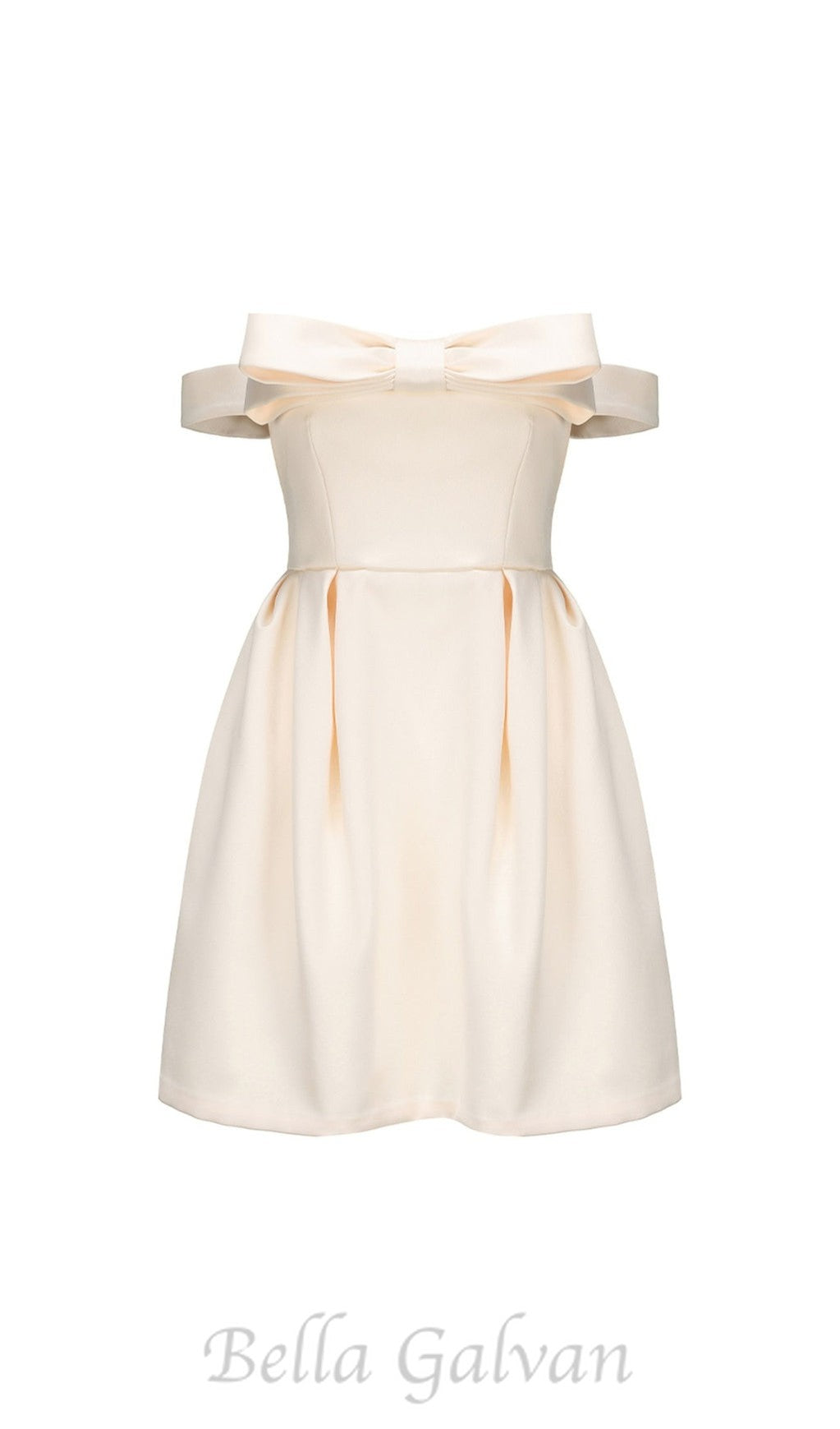 Flowering Girl Women bow mini dress in beige