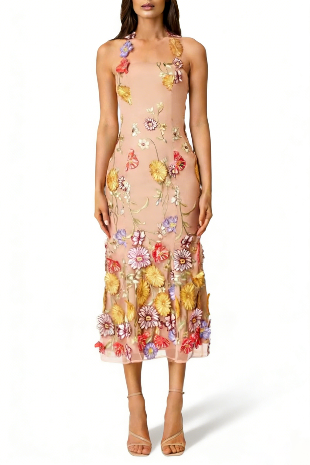 Flowering Girl Women Tess Flowers Sling Midi Dress