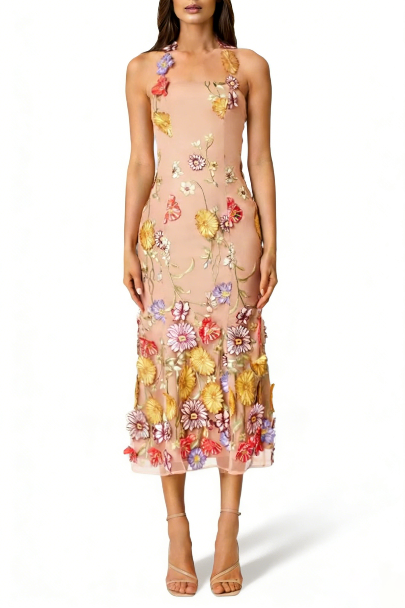 Flowering Girl Women Tess Flowers Sling Midi Dress