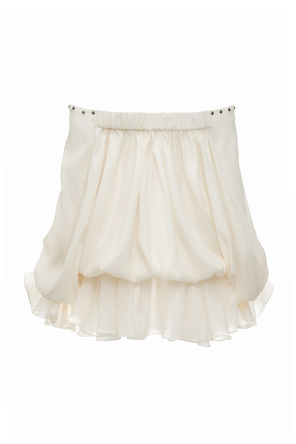 Flowering Girl Women off-shoulder flared sleeve mini shirt dress in white