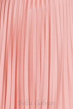 Flowering Girl Women Strapless Pleated Maxi Dress in Pink