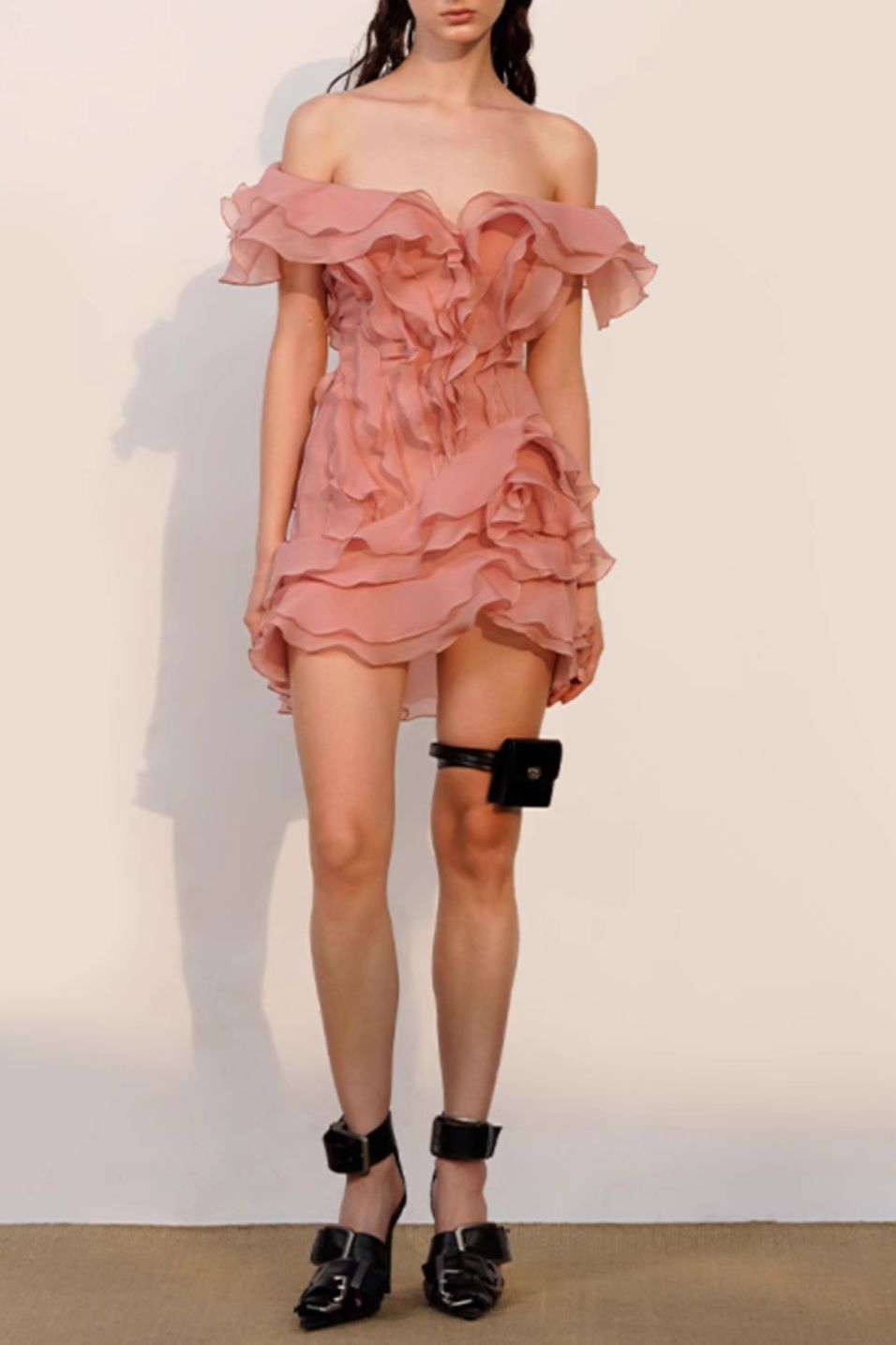 Flowering Girl Women Theia Ruffle Layers Strapless Mini Dress In Pink