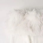 White Strapless Faux Fur Slim Mini Dress