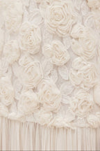 Flowering Girl Women Lillie Spaghetti Floral Ruffle Maxi Dress - White