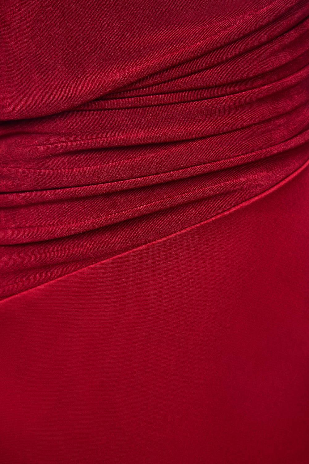 Flowering Girl Women Mirabel A-line Back Slit Taffeta Midi Dress in red