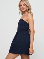 Flowering Girl Women Spader Corset Mini Dress Navy Petite