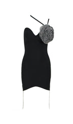 Flowering Girl Women Crystal Flower Lace Up Bandage Dress