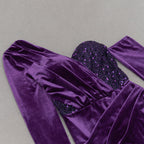 Flowering Girl Women CHOU PURPLE VELVET SEQUIN MAXI DRESS
