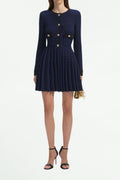 Flowering Girl Women Navy Weave Knit Mini Dress