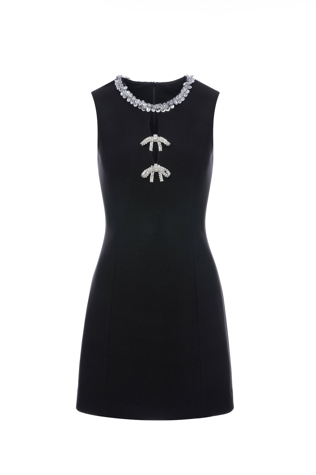 cecilia Hollow Bow mini Dress in black