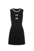 cecilia Hollow Bow mini Dress in black