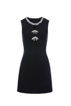 cecilia Hollow Bow mini Dress in black
