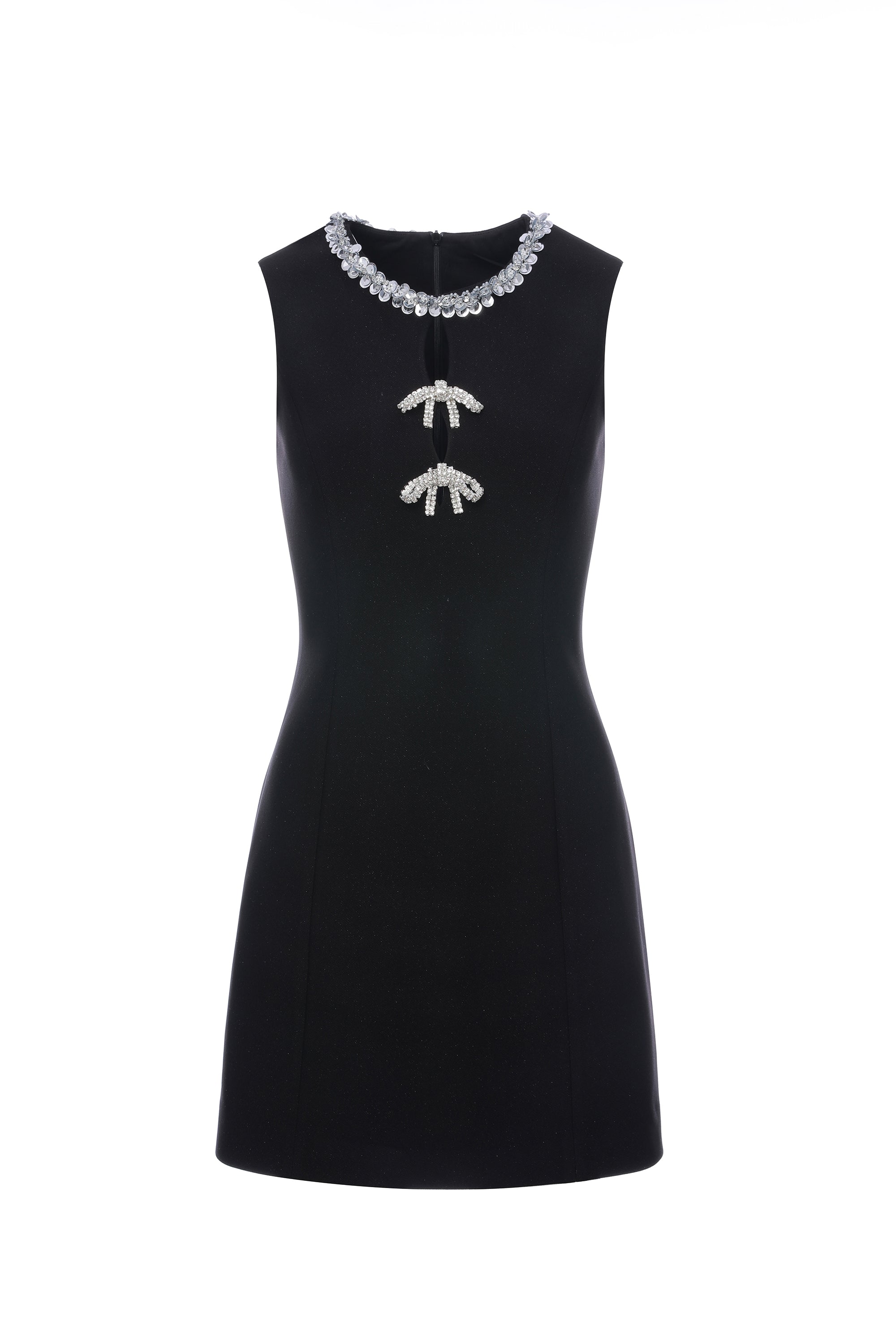 cecilia Hollow Bow mini Dress in black