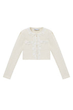 Flowering Girl Women Cream Knit Trim Skirt