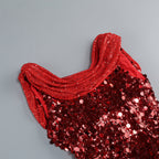 Flowering Girl Women basia sleeveless sequin maxi dress in red