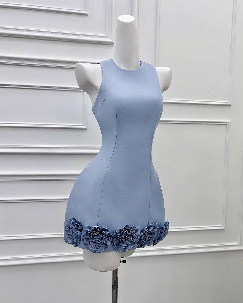 Flowering Girl Women janice 3d flower sleeveless mini dress in blue