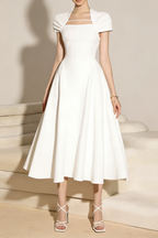 Flowering Girl Women Myrna Square Neckline A-Line Midi Dress