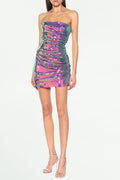 Flowering Girl Women Sequin Off Shoulder Mini Dress In Purple