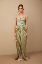 Flowering Girl Women Flavia floral-embroidered panelled maxi dress