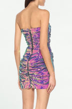Flowering Girl Women Sequin Off Shoulder Mini Dress In Purple