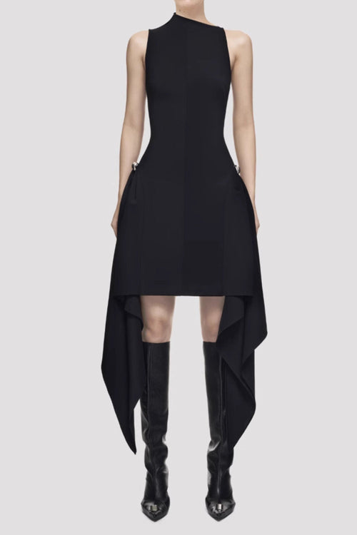 Flowering Girl Women Amato Sleeveless Fringe Mini Dress In Black