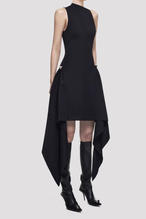 Flowering Girl Women Amato Sleeveless Fringe Mini Dress In Black