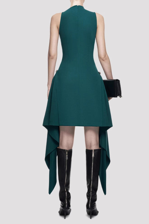 Flowering Girl Women Amato Sleeveless Fringe Mini Dress In Green