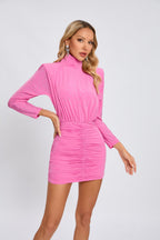 Flowering Girl Women crystal embellished ruched bodycon mini dress in pink