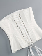 Flowering Girl Women CLEGG WHITE CORSET FLOWER TWO-PIECE SET