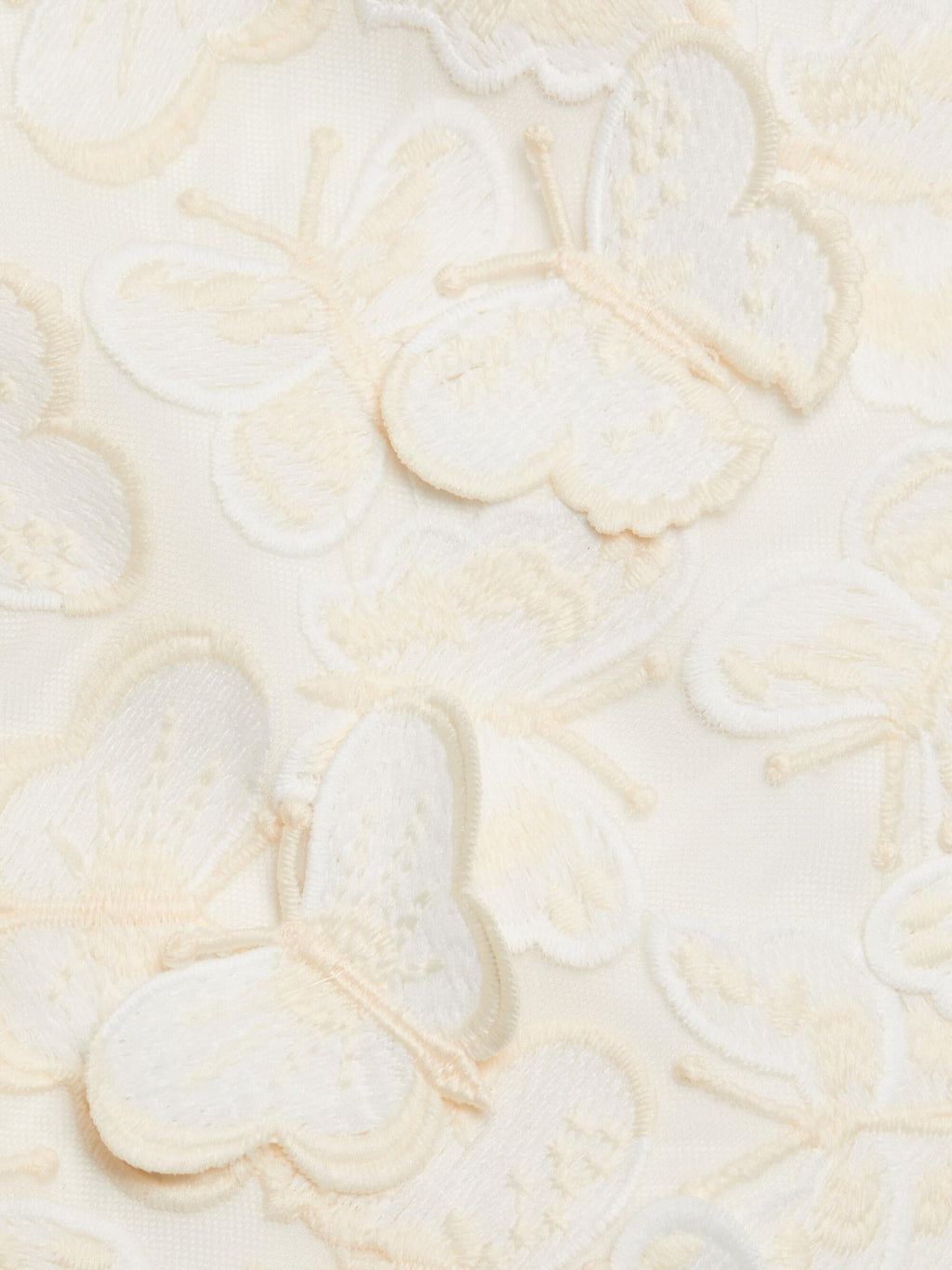Flowering Girl Women Butterfly Appliqué Mini dress in cream