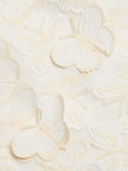 Flowering Girl Women Butterfly Appliqué Mini dress in cream