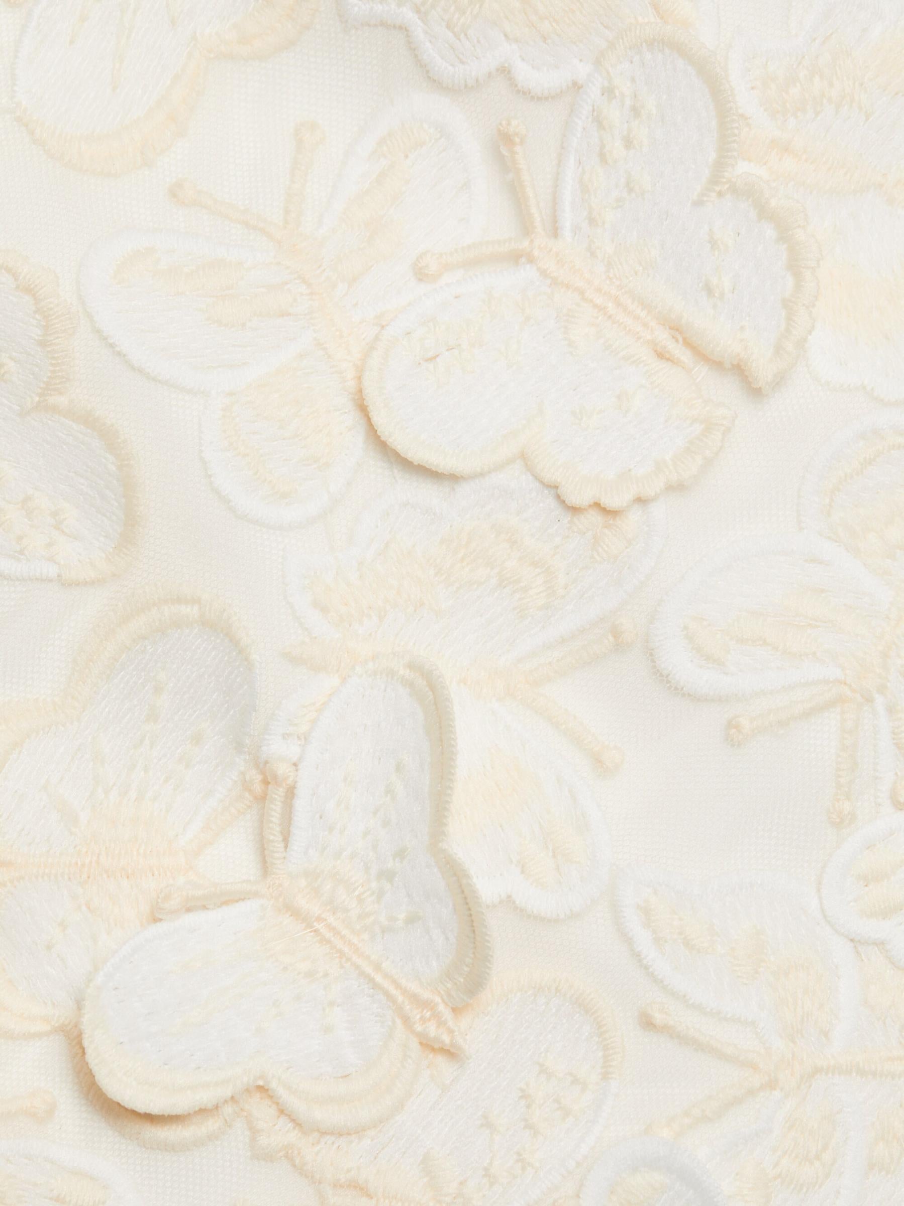 Flowering Girl Women Butterfly Appliqué Mini dress in cream