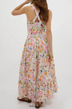 Flowering Girl Women samantha Multicolor Cotton Floral Midi Dress
