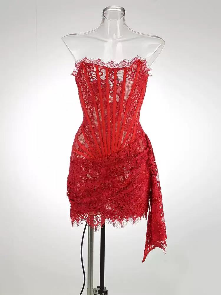 Angel Corset Draped Mini Dress