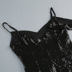 Flowering Girl Women Sequin Strap Maxi Dress In Black