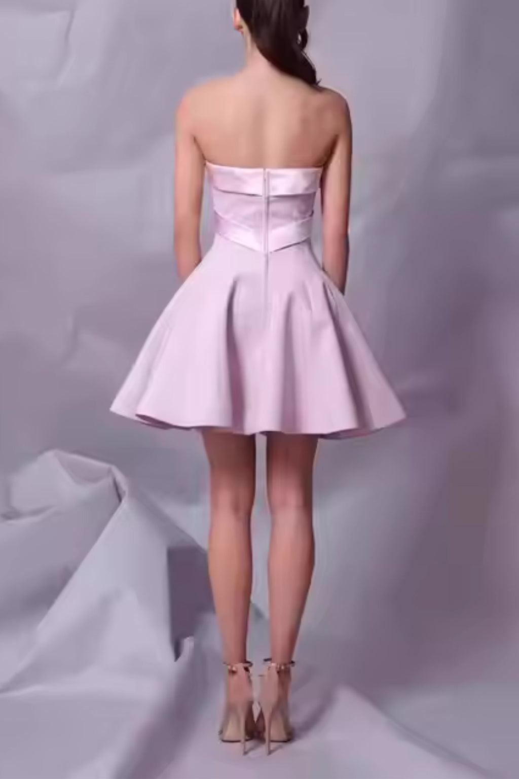 Flowering Girl Women Bow Strapless Mini Dress In Pink