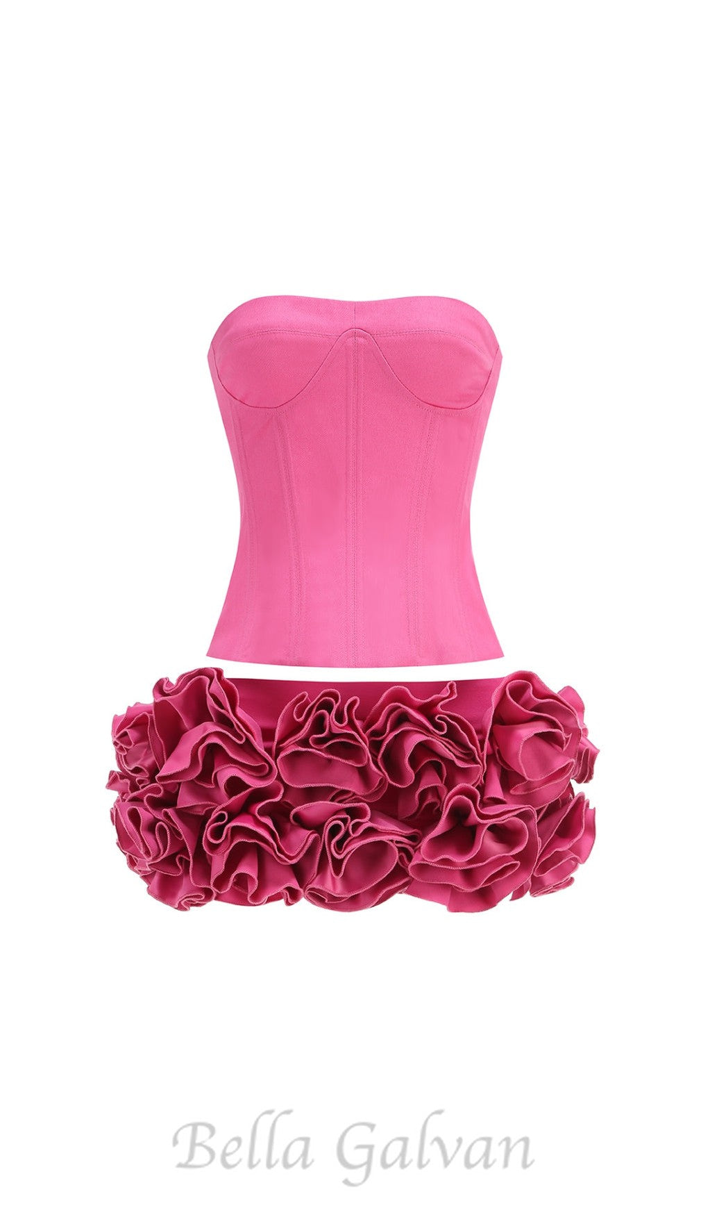 Flowering Girl Women CLEGG PINK CORSET FLOWER TWO-PIECE SET