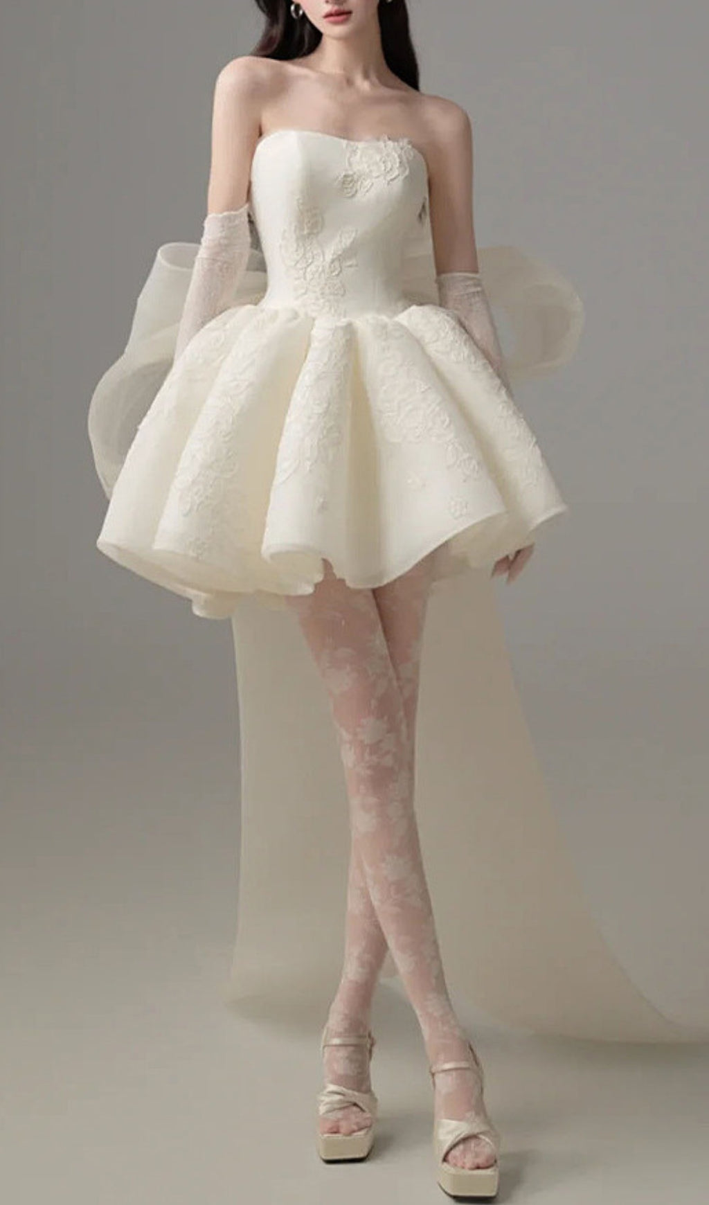 Flowering Girl Women Dervla Strapless Bow Mini Dress