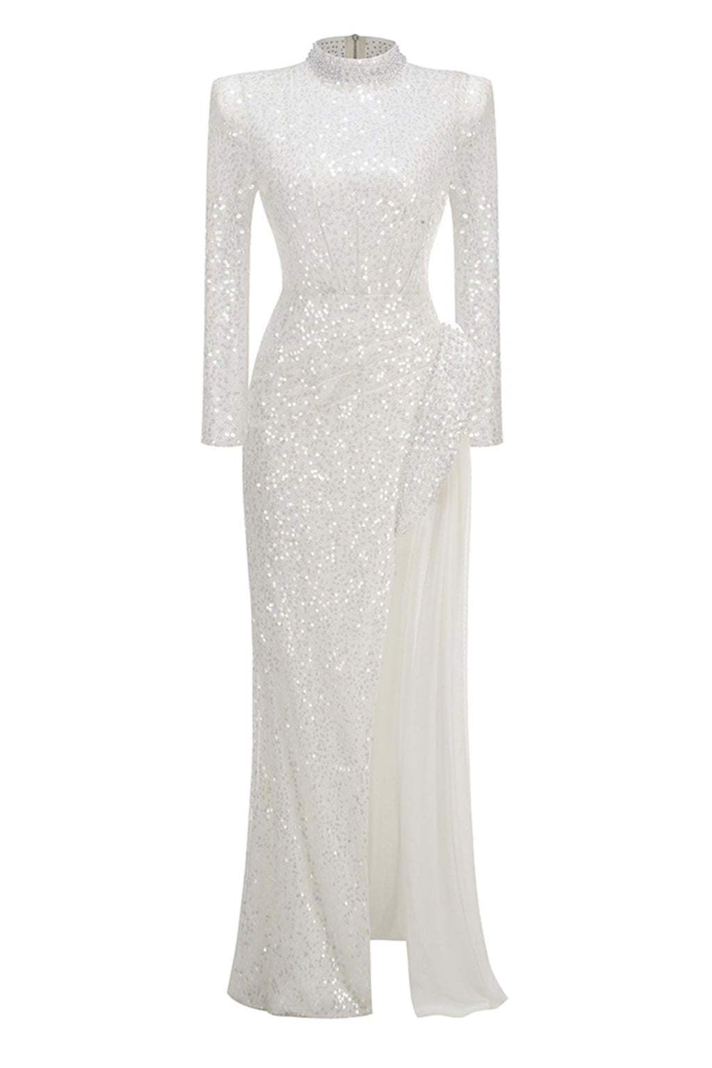 Flowering Girl Women Yvette Pearl Embellished Sequin Maxi Dress In White