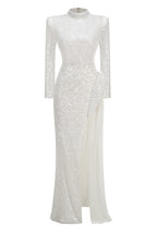 Flowering Girl Women Yvette Pearl Embellished Sequin Maxi Dress In White