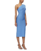 Flowering Girl Women Abigail one-shoulder bandage midi Dress in blue