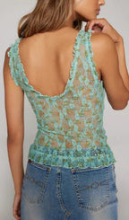 Flowering Girl Women KIMCHI BLUE HARLENE PRINTED MESH CAMI