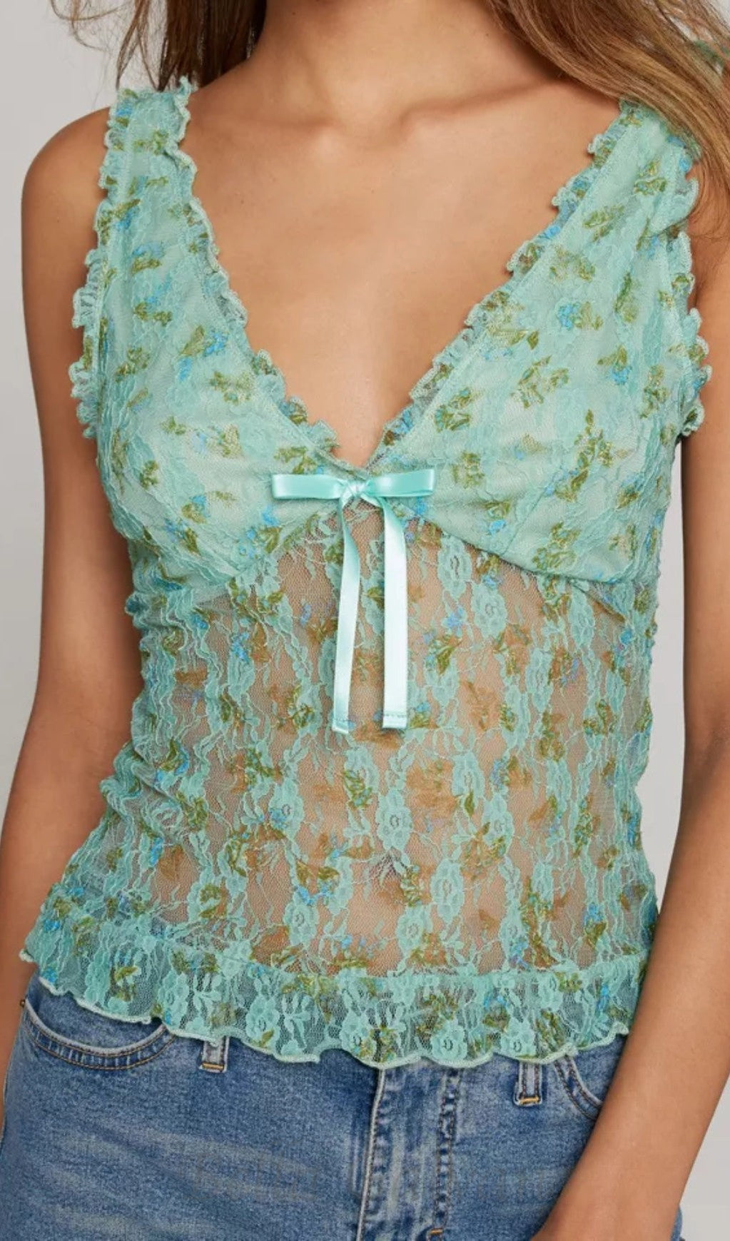 Flowering Girl Women KIMCHI BLUE HARLENE PRINTED MESH CAMI