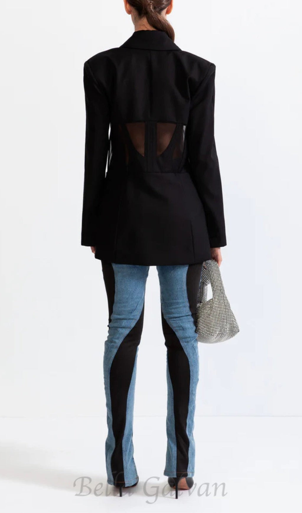 Flowering Girl Women PATCHWORK BLAZER IN BLACK