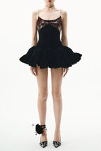 Evangeline Sequin Embellished Mini Dress In Black